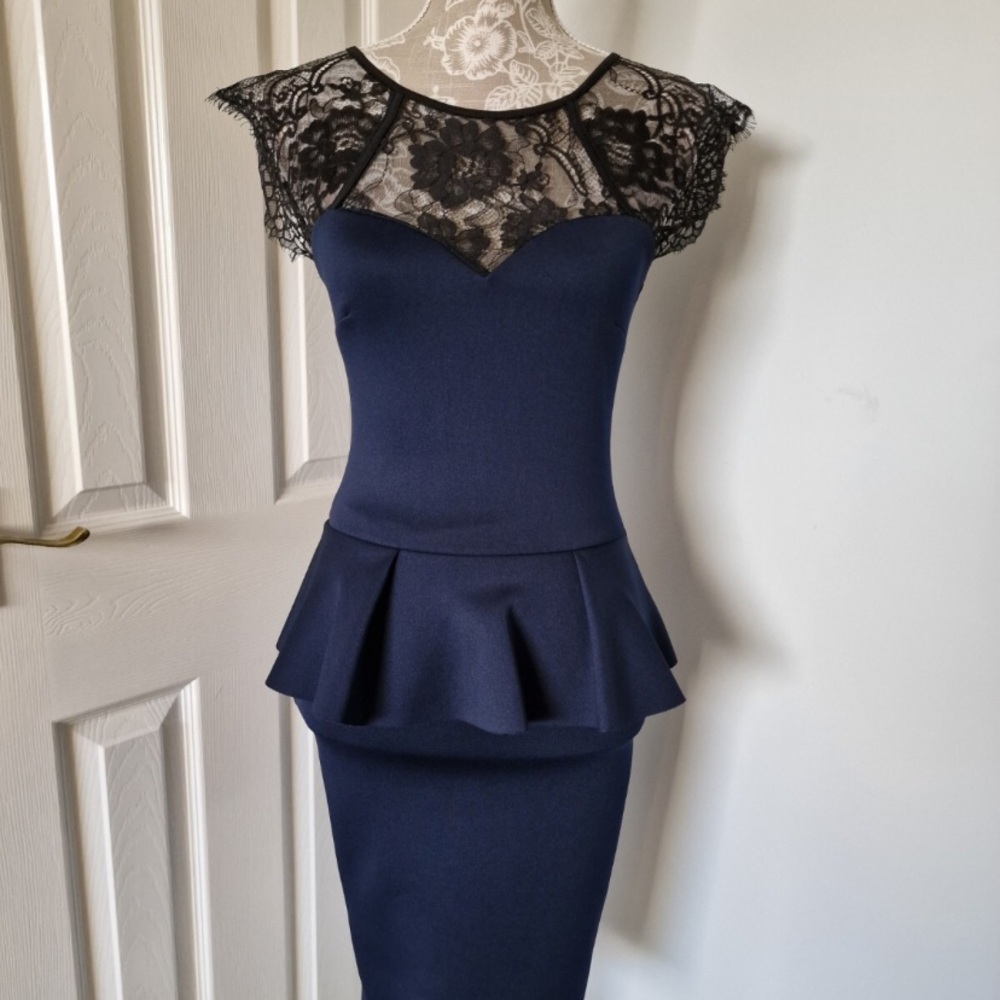 Lipsy Lace Peplum Dress